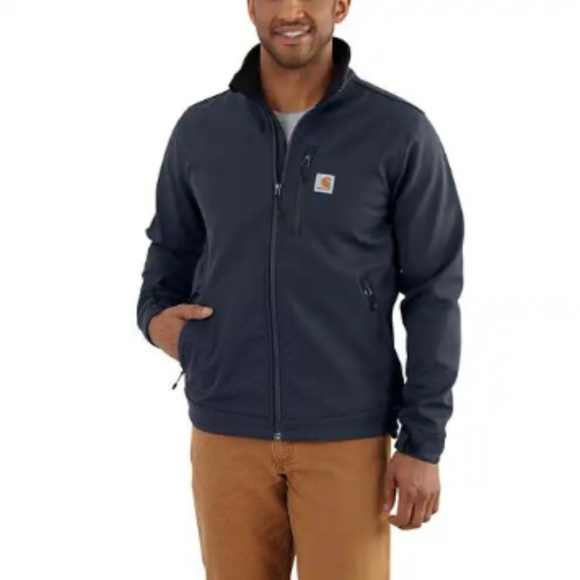 Carhartt Jacket Navy BlueZipped Rain Defender Nylon Fleece Size 2XL